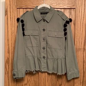 Like New - Zara Army Peplum Jacket